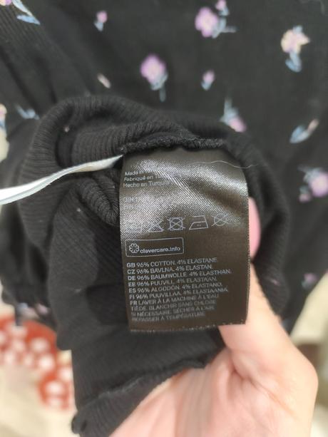 Kytičkové žebrované tričko h&m 170/xs-s, h&m,170