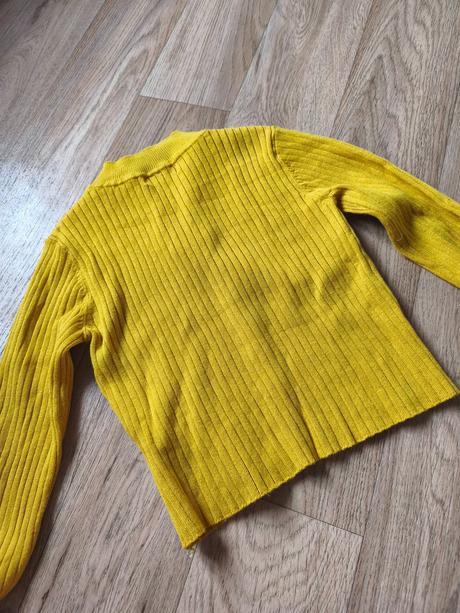 Žebrovaný crop top na zip 134/140, h&m,140