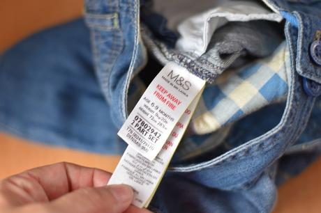 Džíny s laclem vel. 6 - 9 m, marks & spencer,74