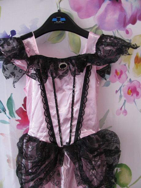 Kostým-šaty růžovo černé,styl westernová tanečnice, 