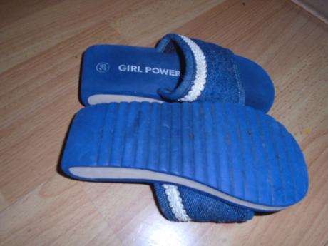 Pantofle bačkory vel 28 stélka 17,5 cm džínové, 28