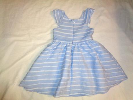 Modrobílé pruhované společenské šaty, primark,122