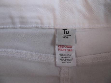 Bílé elastické džínové kraťasy, tu,128