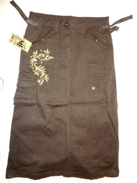 Luxusní čoko hnědá elastická sukně, m