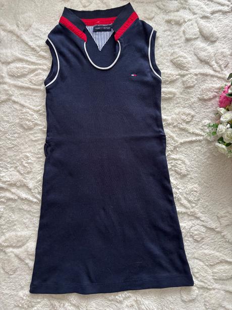 Ob/ šaty modré zn. tommy hilfiger- v.cca 5/6 let, tommy hilfiger,116