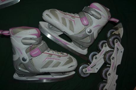 Dívčí brusle v.34-37,lední a kolečkové, 35