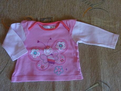 Tričko dl.r. růžové s motýlkem, vel. 62, m&co,62