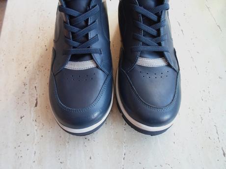 Modré boty polobotky kožené, lasocki,37