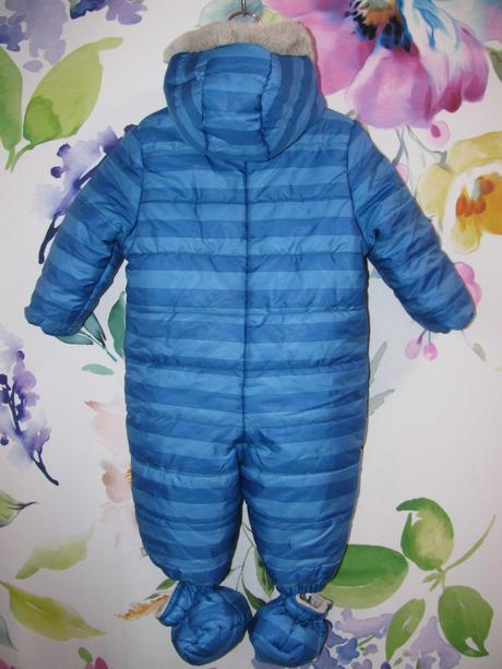 Kojenecká zimní kombinéza s kapucí a návleky, 68