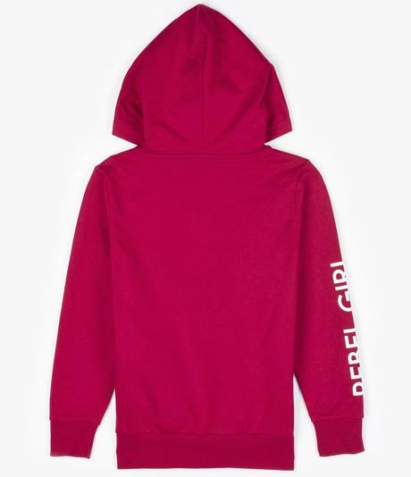 Dívčí mikina s kapucí červená / bílý potisk v. 128, 128