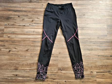 Běžecké zateplené legíny černé růžové crivit 36 38, crivit,s