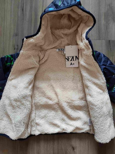 Zimní chlapecká bunda s bagry, 98 - 128