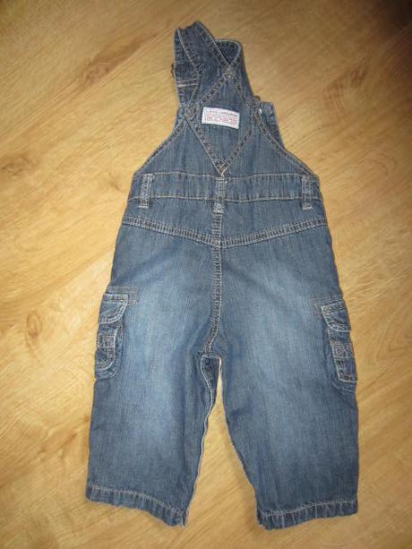 Peckovní džínové zahradníčky, lacláče, h&m,68