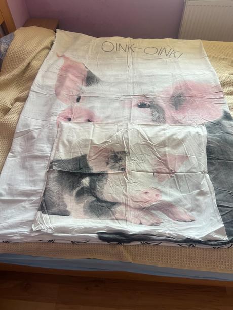 Povlečení prasátko white 140x200, 70x90 cm, 