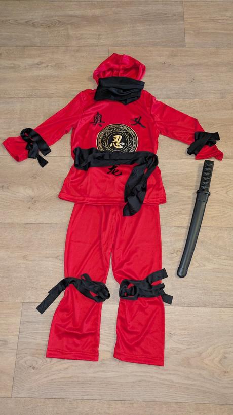 Ka218 karnevalový kostým ninja 4 - 6 let, 110/116,
