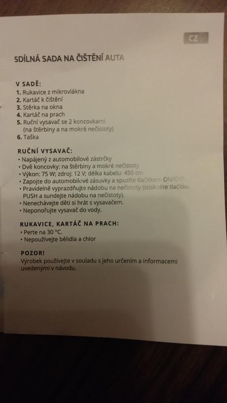Vysavač do auta - 5ti dílná sada, 