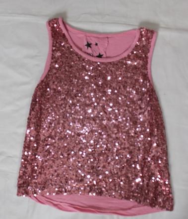 Ob40. růžové tílko s flitry 9-10 let, 140