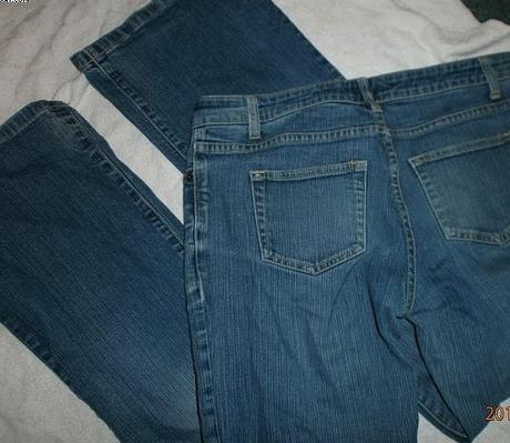 Džíny s opravovaným kolenem-vel.cca.l-xl, l