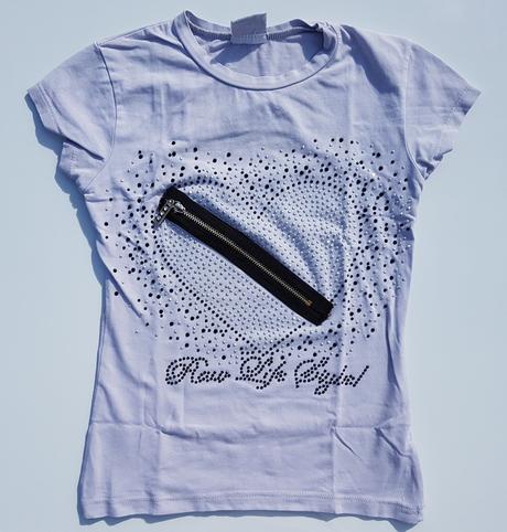 L218	dívčí rockové triko s kr. rukávem vel. 128, 128