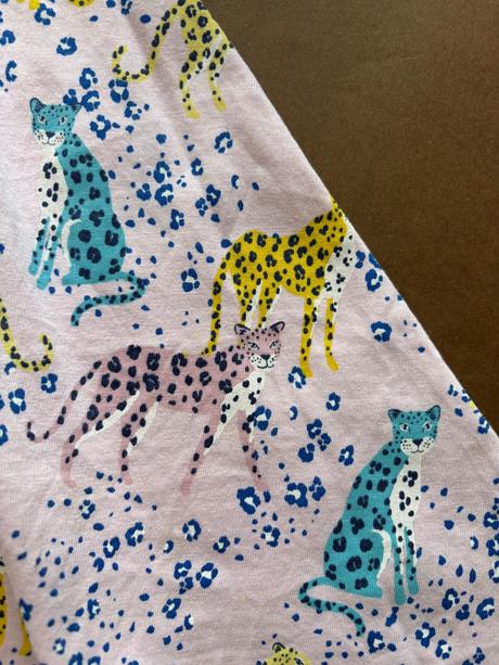 Ob/ šaty růžové s gepardem - v.9 let, tu,134