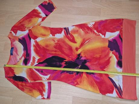 Šaty dlouhý rukáv barevné do oranžova julie c, m