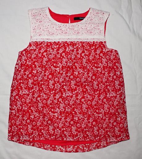 Av96. šifónová tunika s krajkou 7-8 let, george,128