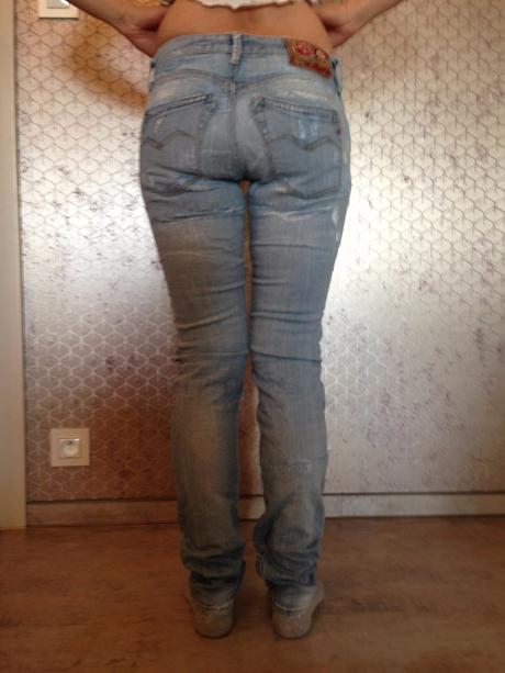 Džíny replay rockxanne vel.36 na donošení, záplaty, replay,36