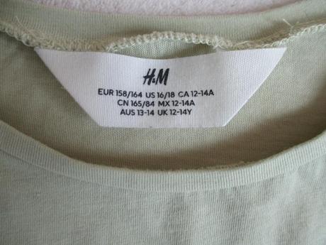 Dívčí bavlněné tričko dlouhý rukáv h&m 158 164, h&m,158