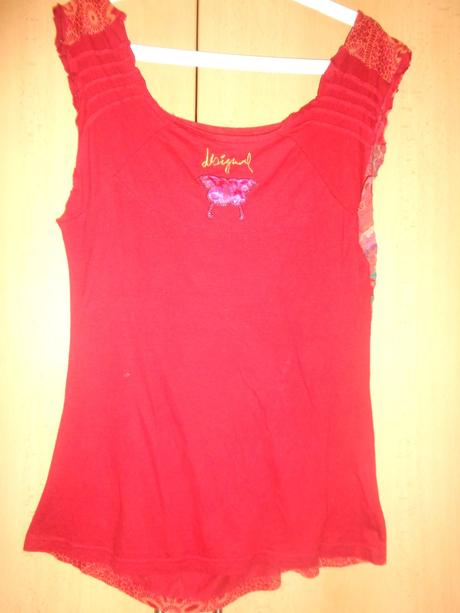 Cihlově červený top desigual, desigual,l