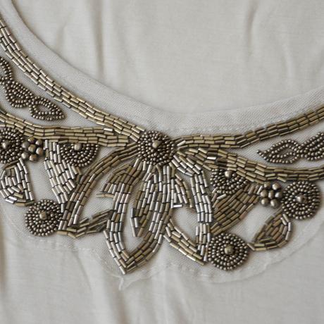 Seda bluzka s aplikaci koralku xs od h&m, h&m,xs