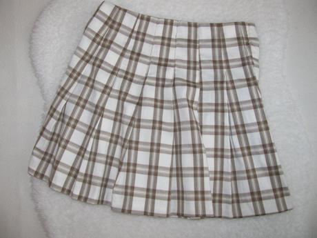 Dívčí skládaná sukně, hnědé káro h&m, h&m,146