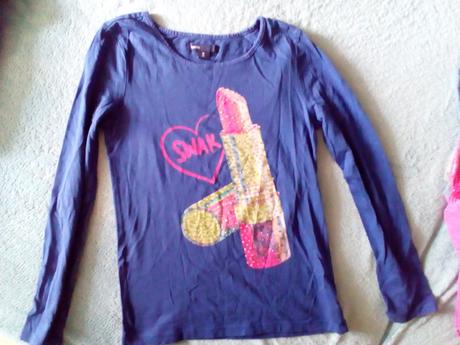 12 x tričko dlouhý rukáv, h&m,134