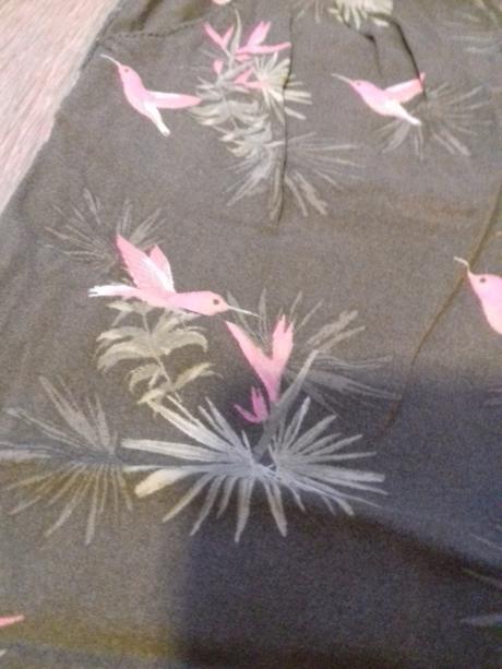 Letní kalhoty s kolibříky, h&m,104