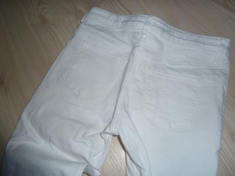 Skinny fit bílé džíny, h&m,152