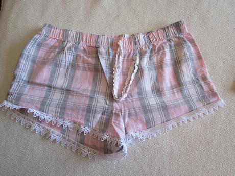 Šedo-růžové bavl. kraťasy, vel. 36, v pase guma, 36