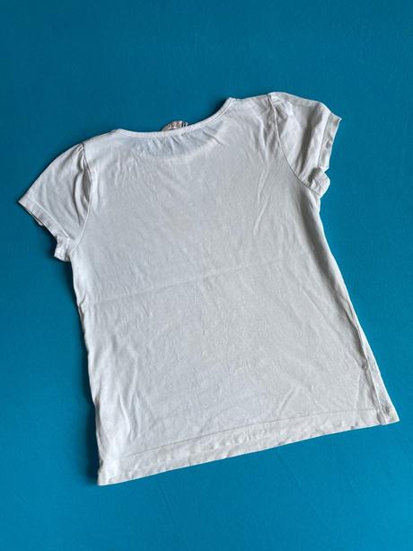 Bílé tričko motýl, h&m,122