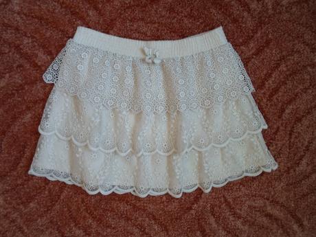 Béžová krajková sukně sukýnka, zara,140
