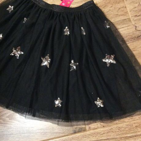 Nová slavnostní sukýnky se stříbrnými hvězdičkami, nutmeg,152