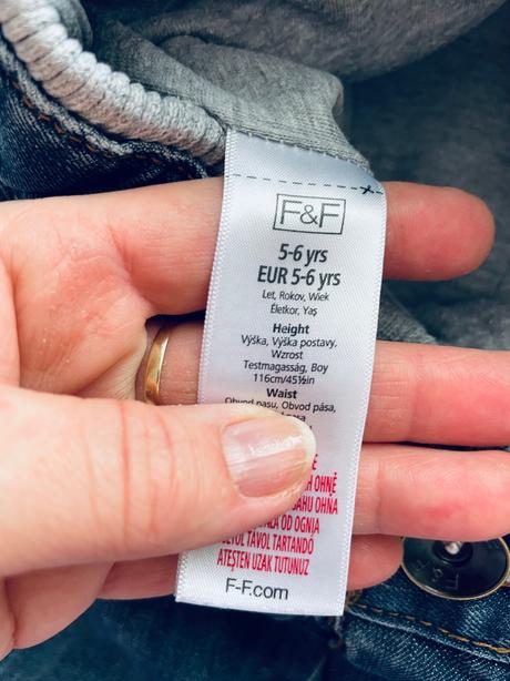 Džíny zateplené - v.5/6 let, f&f,116