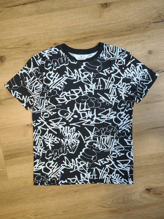 Chlapecké bavlněné triko kr. ruk. h&m 158/164 graf, h&m,158