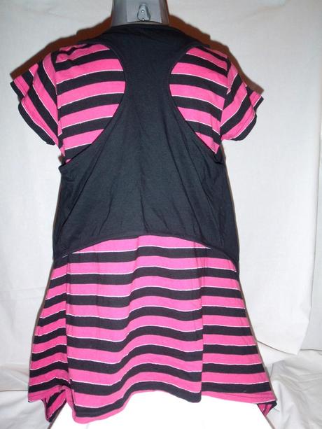 Luxusní cípatý pruhovaný top s černým bolérkem, girl2girl,158