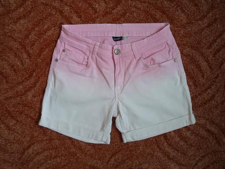 Růžové bílé kraťasy kraťásky šortky, esmara,38