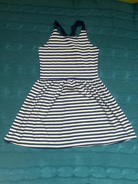 Šaty na ramínka, námořnický styl vel. 152/11-12let, 152