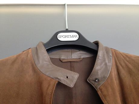 Luxusní kabát kůže max mara vintage vel.36,s khaki, s