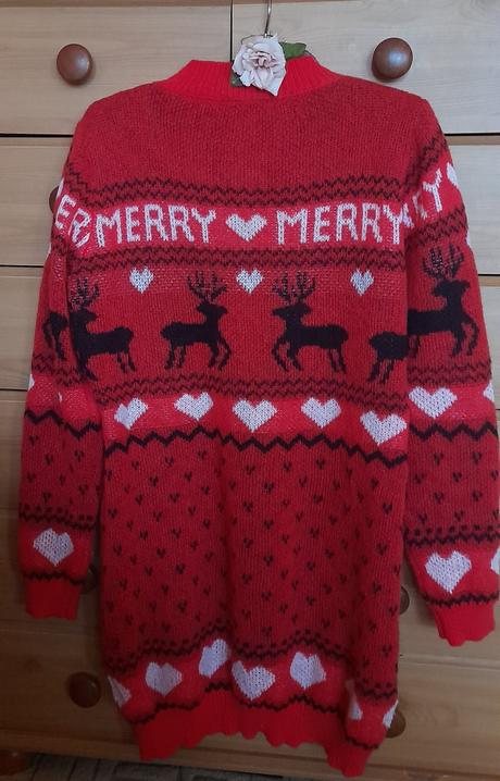 Shein vánoční svetrové šaty se soby, l