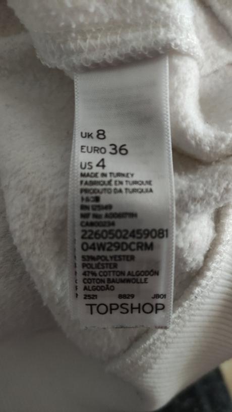 Mikina dámská vel.36/s/uk 8, topshop,36