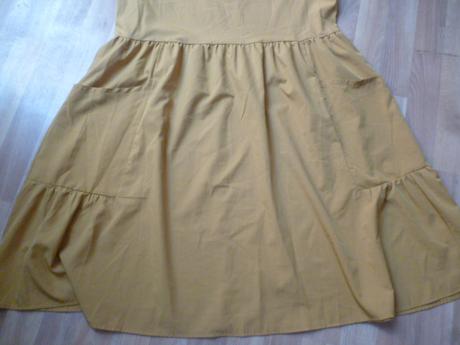 Hořčicové šaty s kapsama vel. xl pro maminy, xl