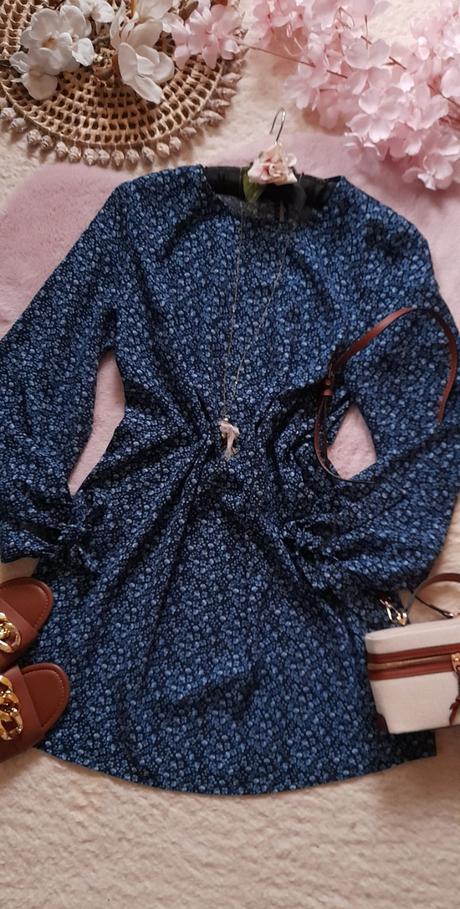 H&m elegantní květované šaty s dlouhým rukávem, h&m,40