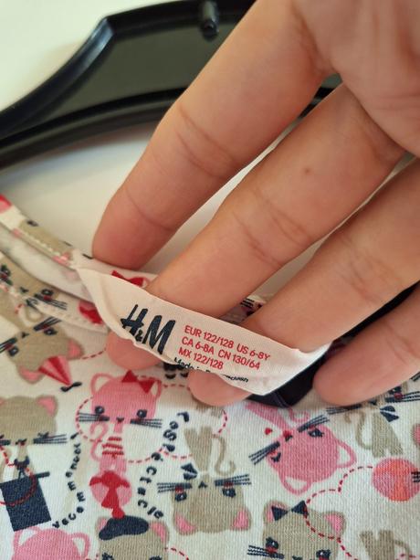 Tričko kočička h&m vel. 122 / 128, h&m,122