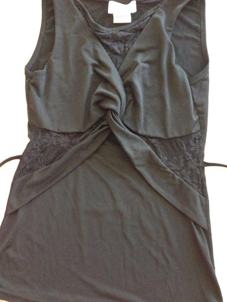 Elastický černý sexy elegantní top vel. 36 krajka, s